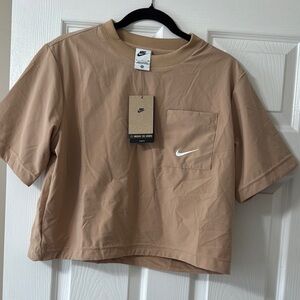 Nike Tan Cropped T-Shirt